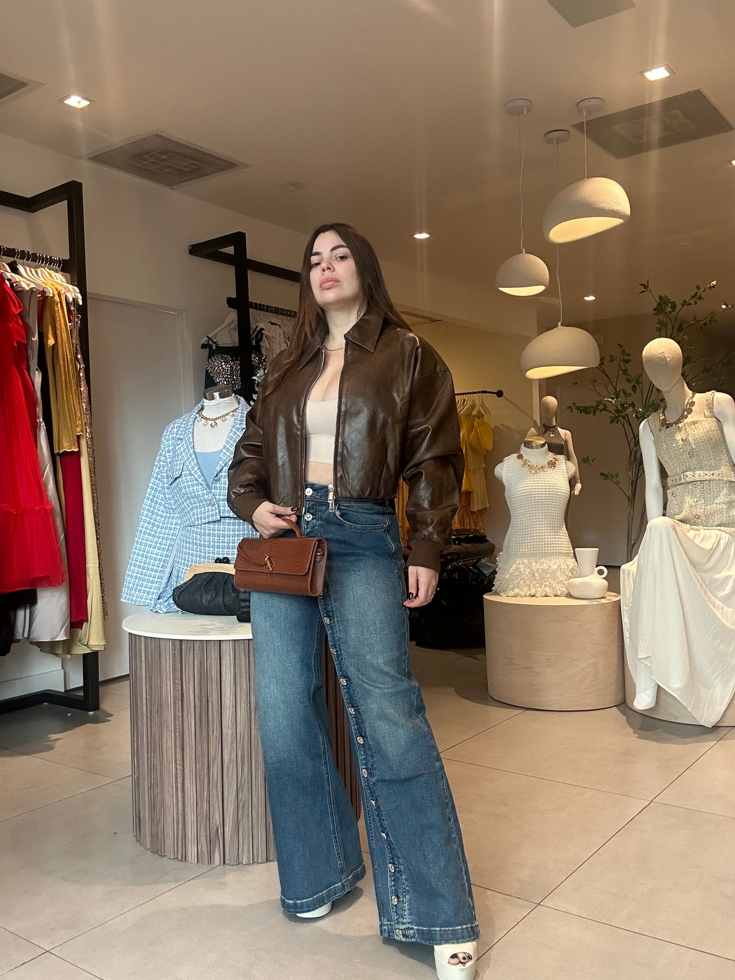 BROWN LATHER JACKET
