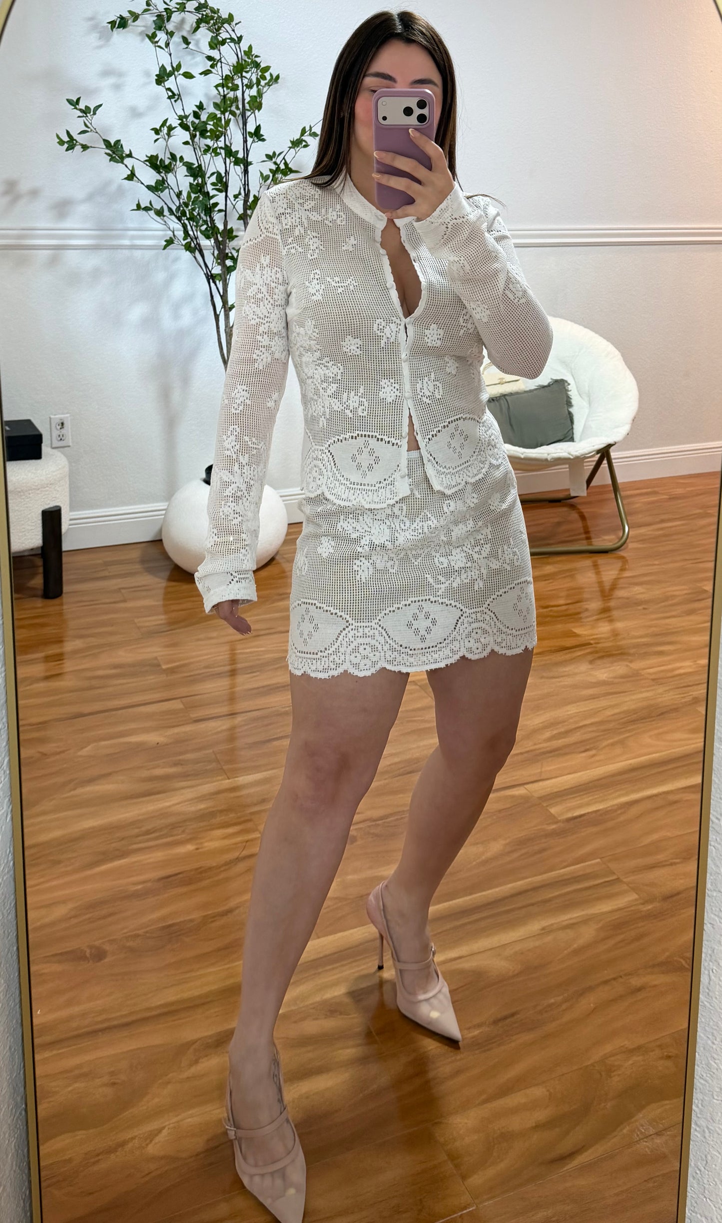 Lace white set