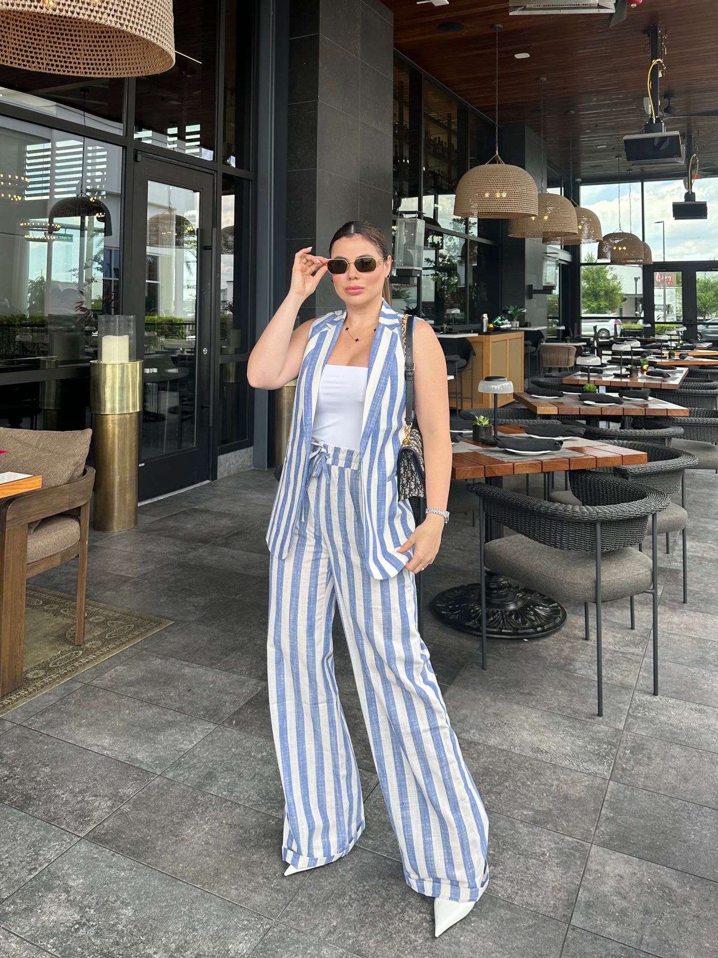 Sara Blue vest set