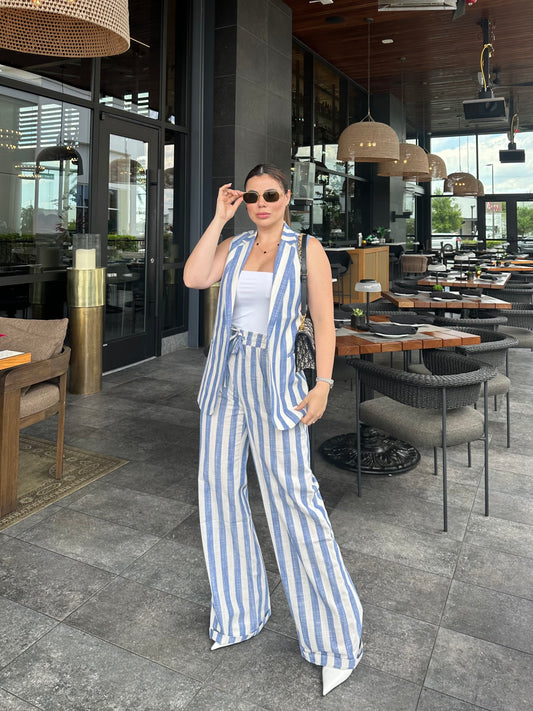 Sara Blue vest set