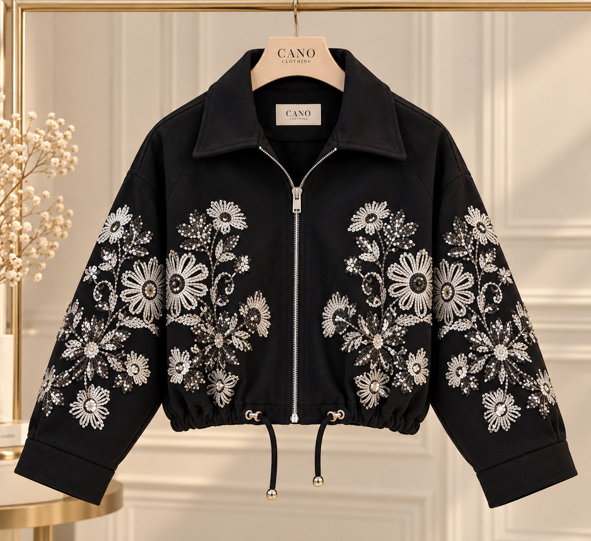 Beaded Bomber Jacket