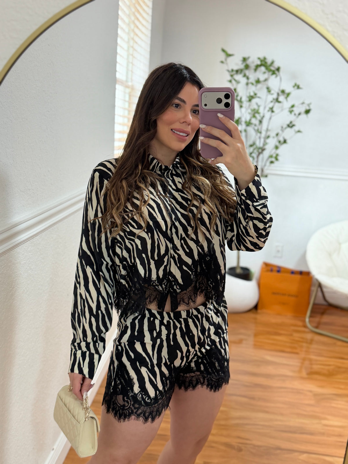 Zebra short set