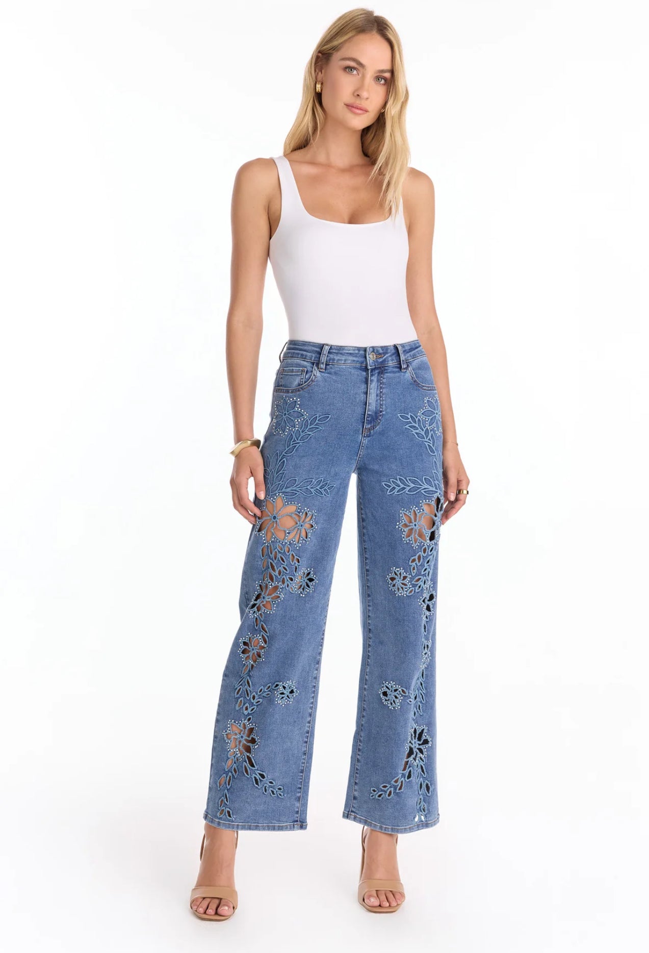 Flowers denim jeans 65$
