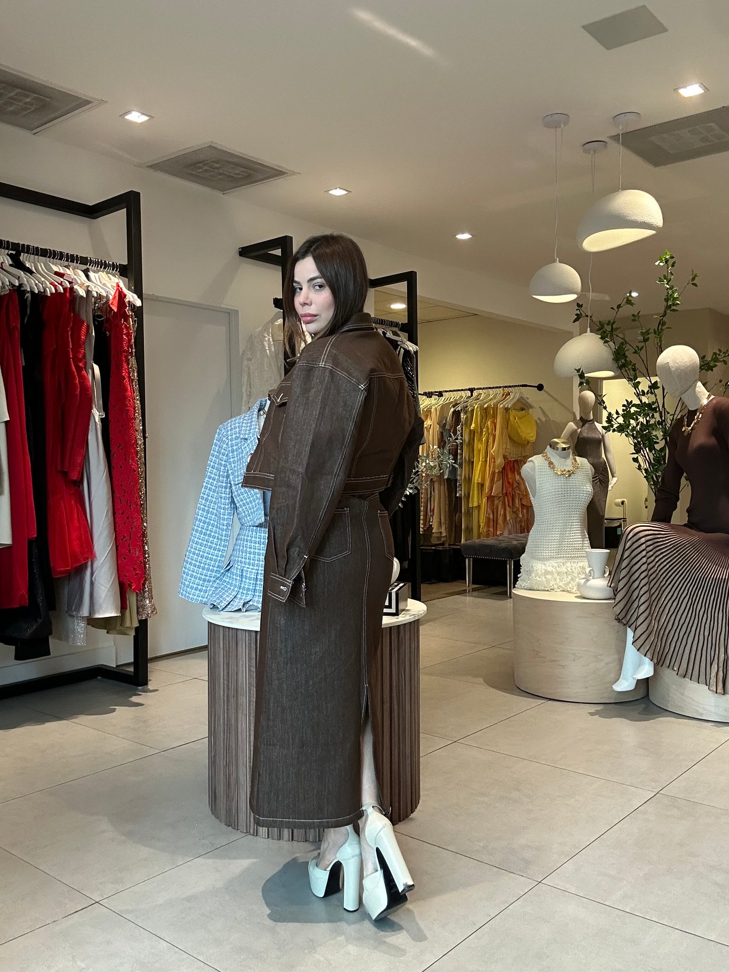 Chocolate maxi skirt set