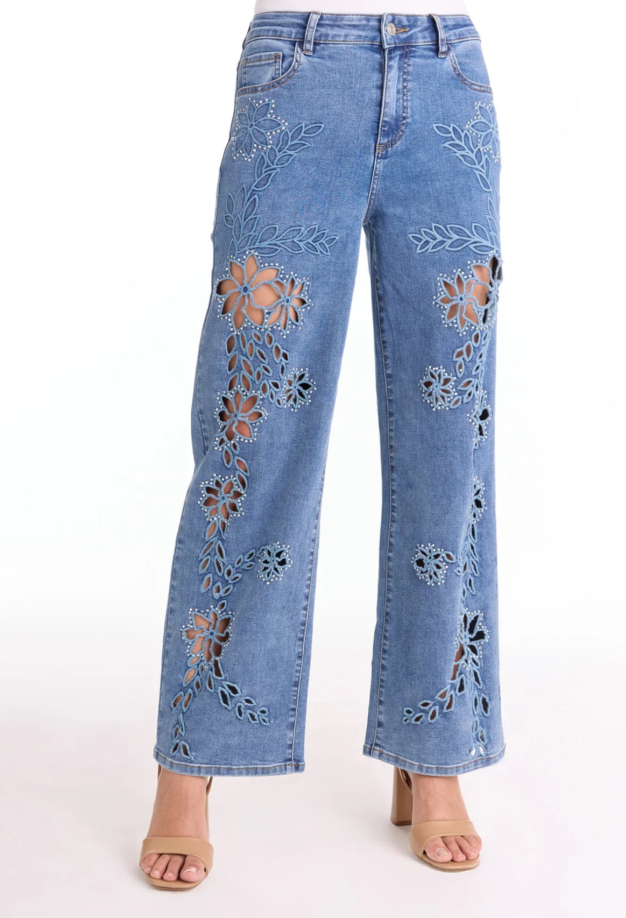 Flowers denim jeans 65$