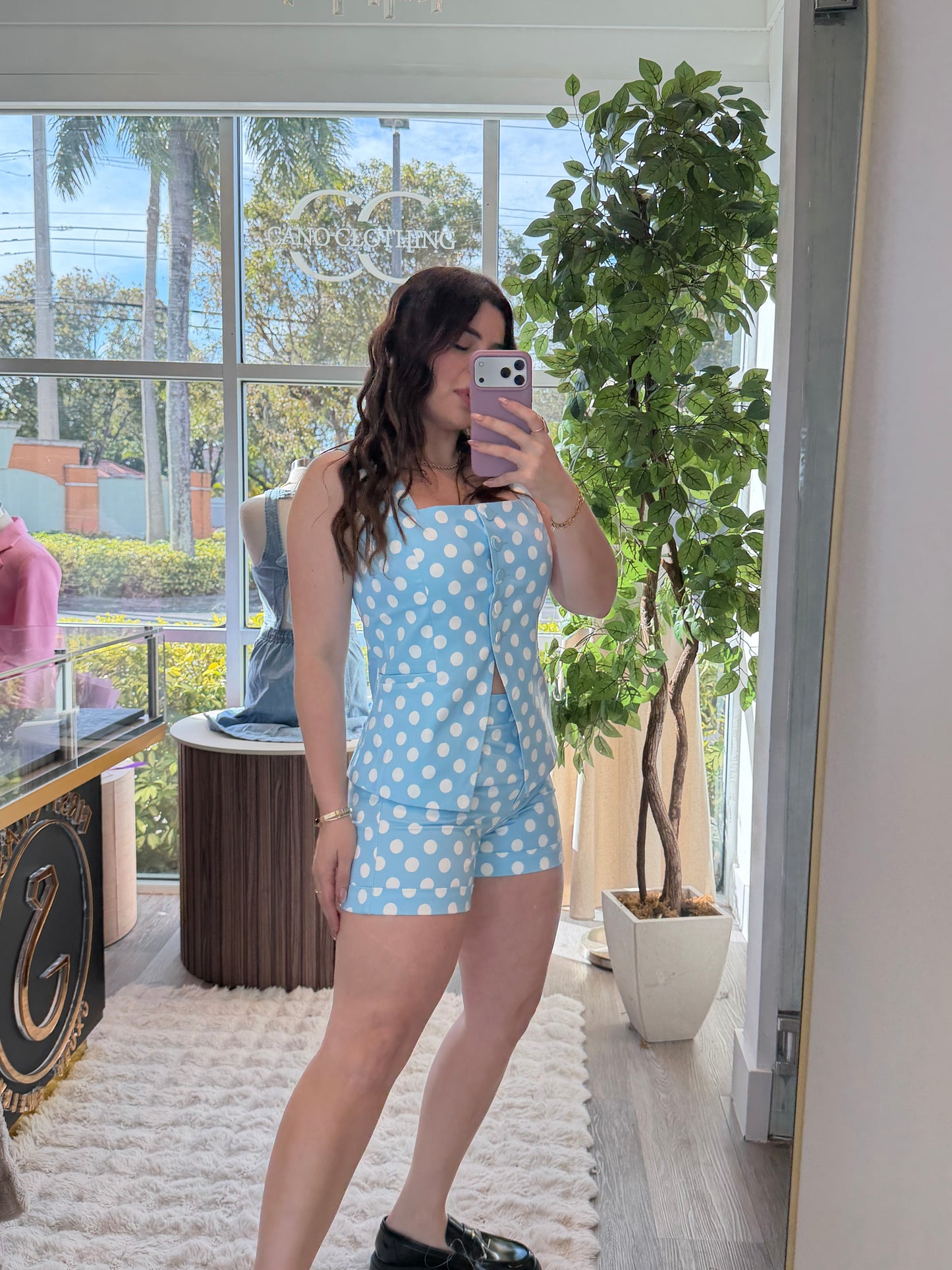 Polka dots short set