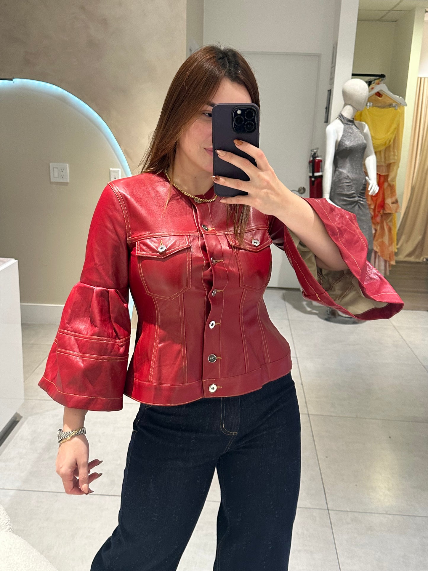 Top leather burgundy