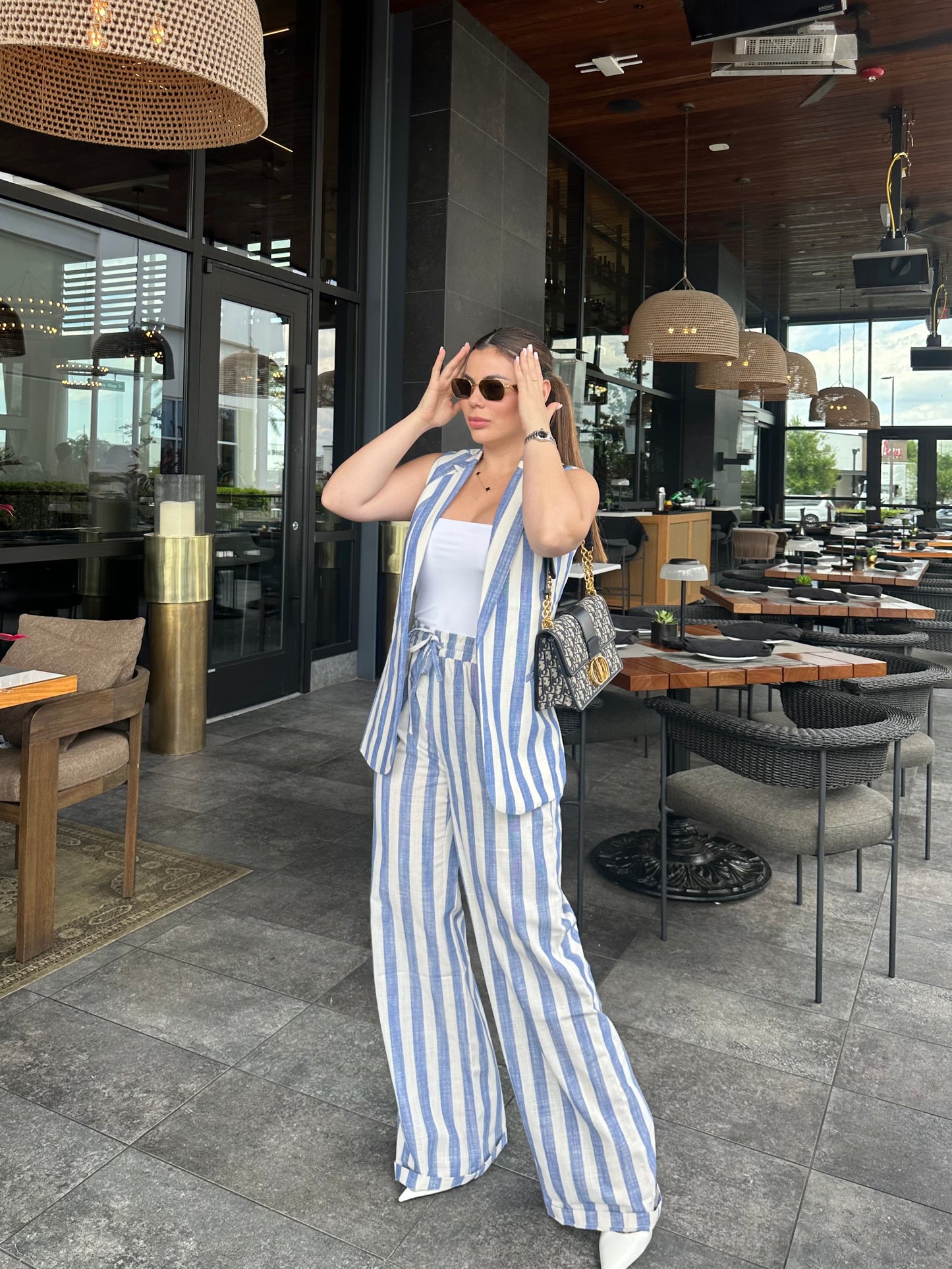 Sara Blue vest set
