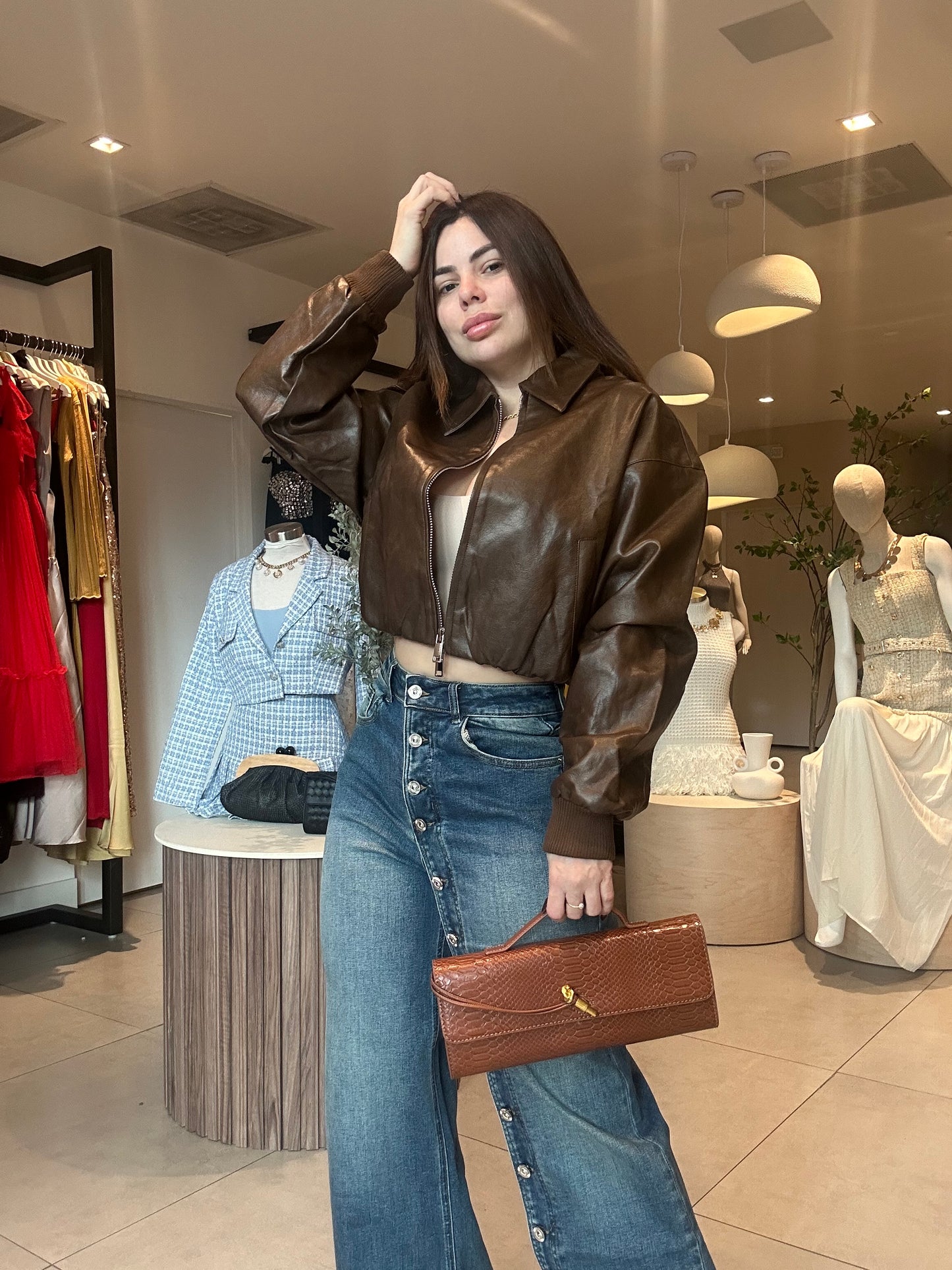 BROWN LATHER JACKET