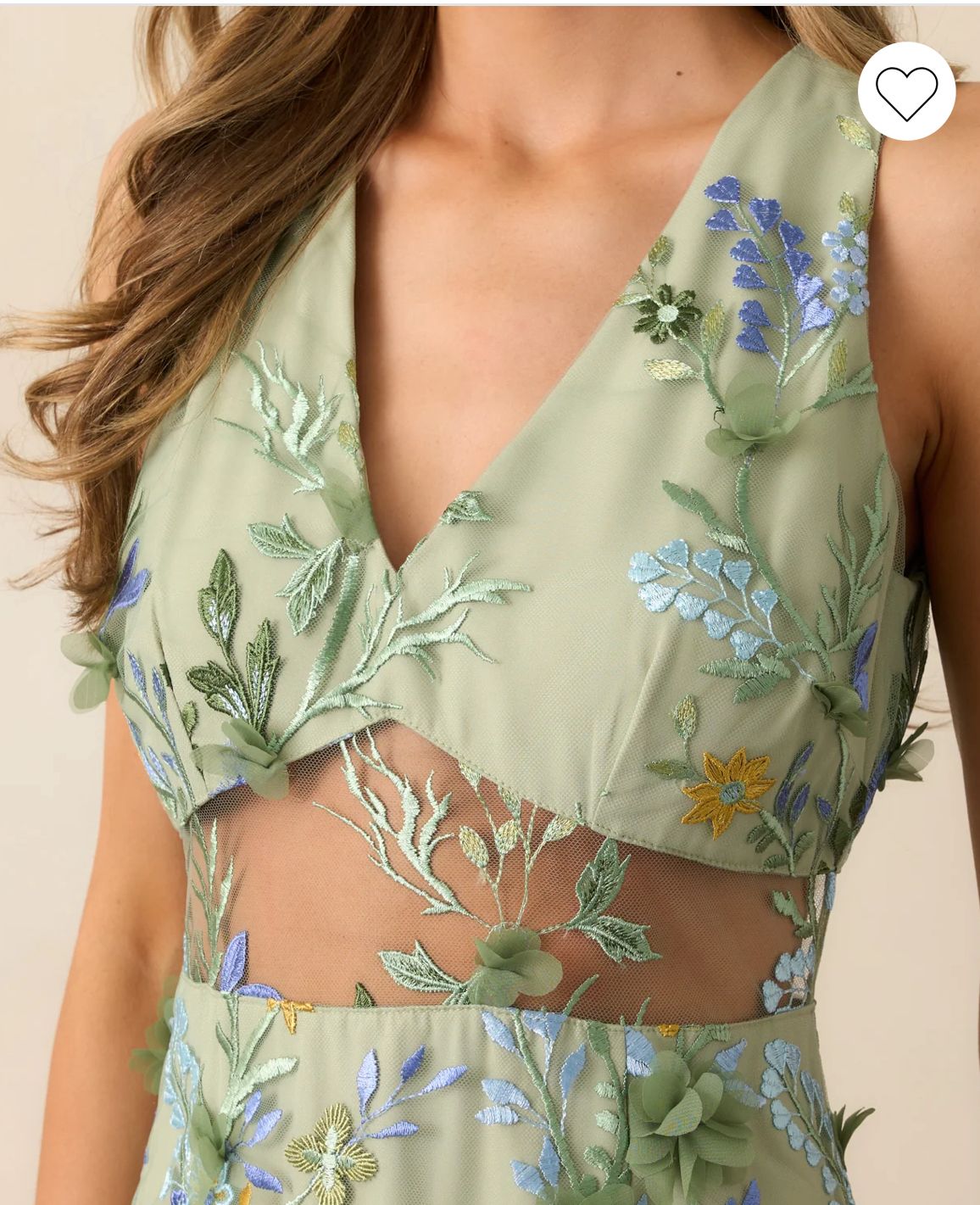 Green flowers Maxi dress