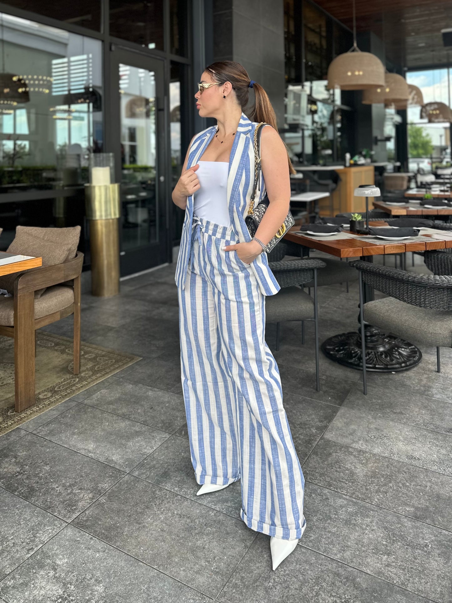 Sara Blue vest set