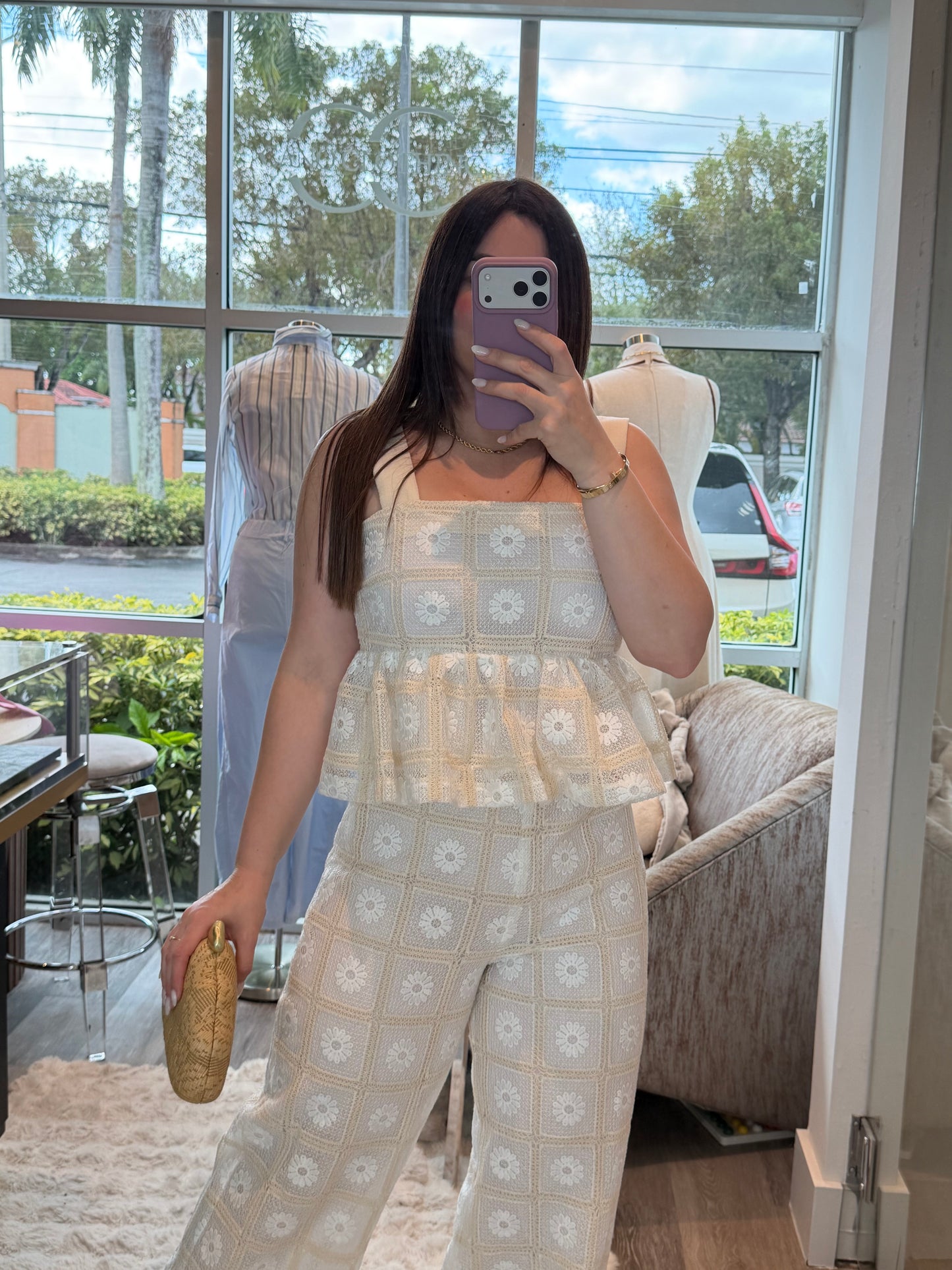 Crochet beige set