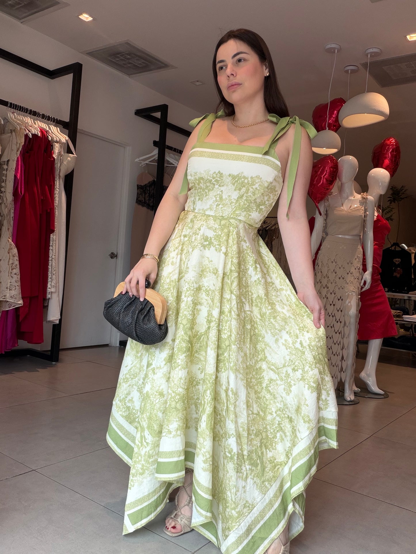 Green Elena maxi dress