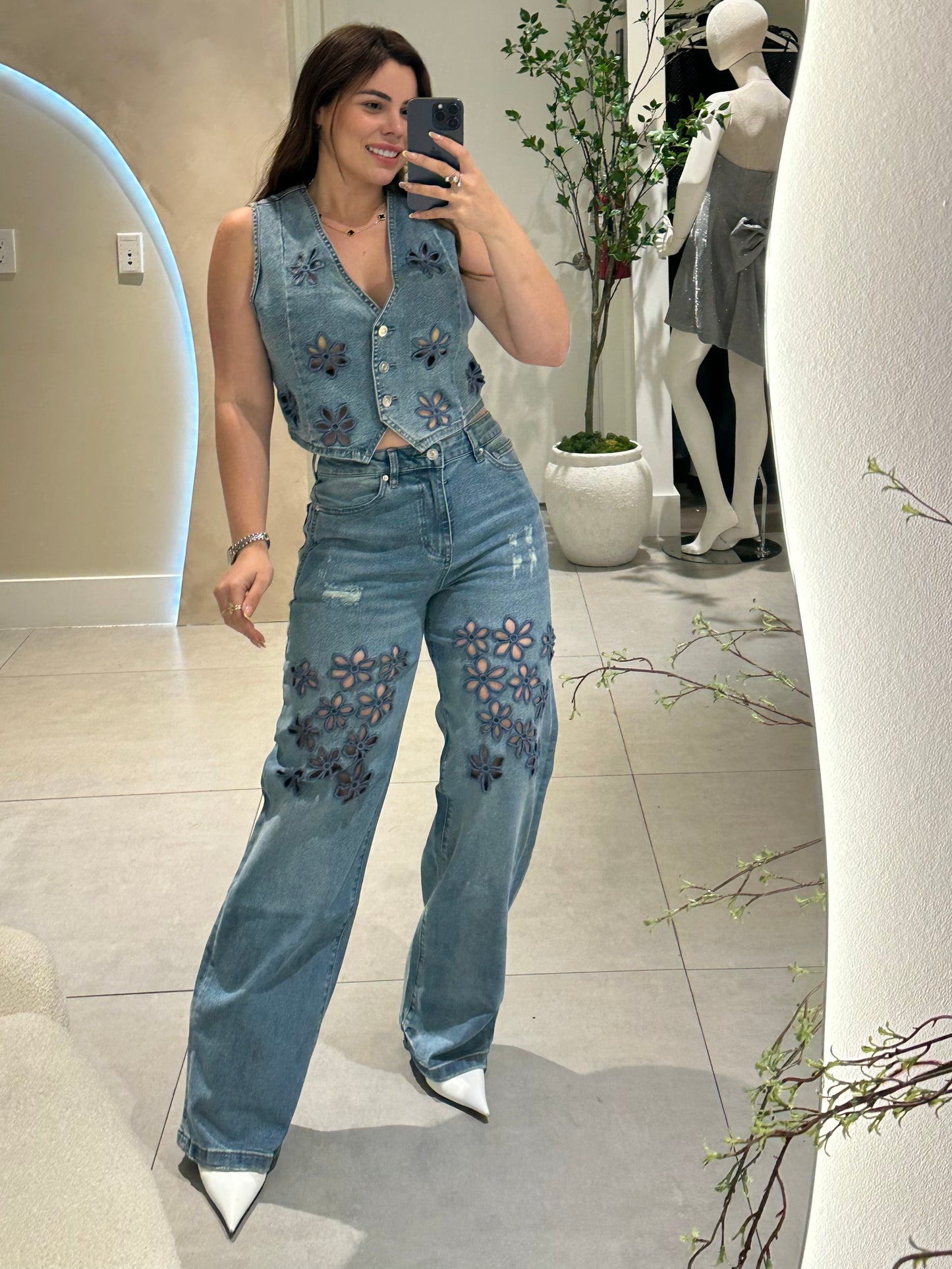 Flowers Denim set