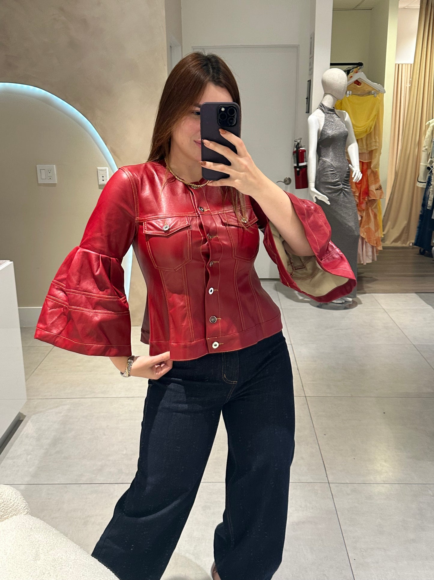 Top leather burgundy