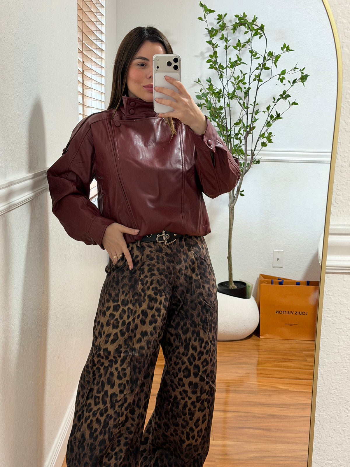 Burgundy Lather Jacket