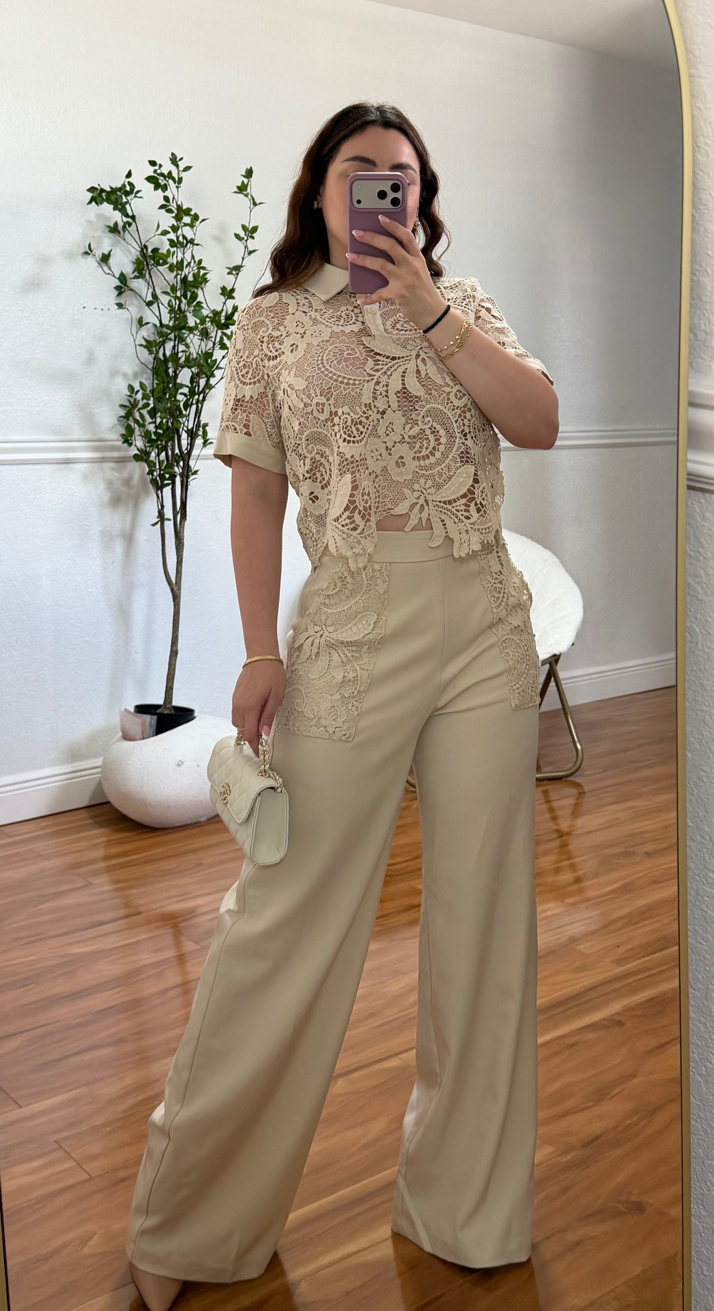 Beige crochet set