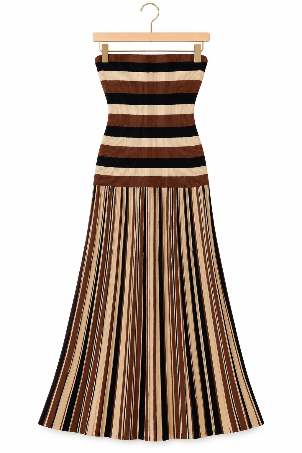 Brown Striped Dress