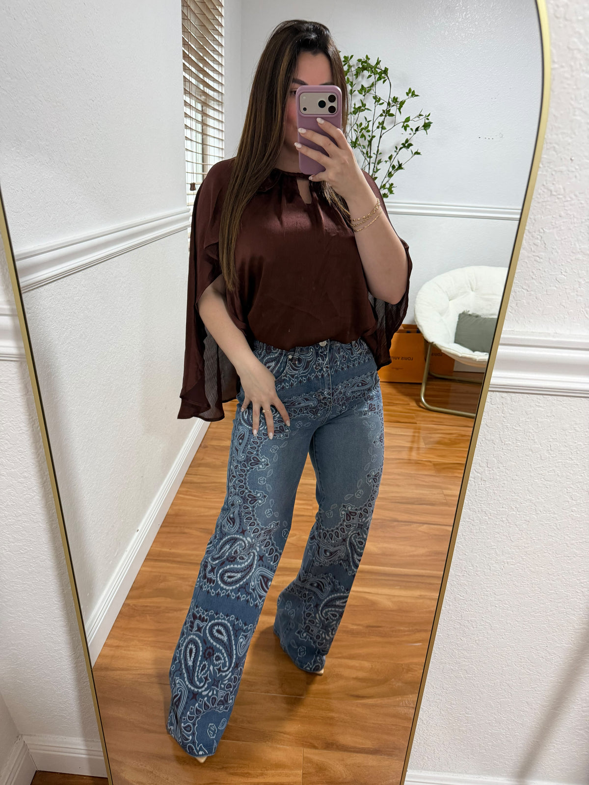 Chocolate Satin Blouse
