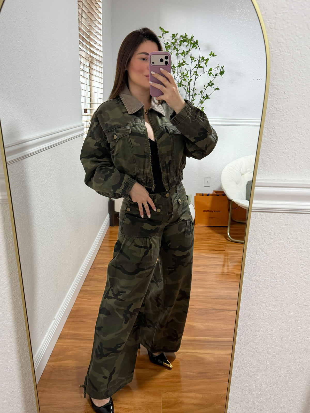 Camo Cropped Utility Jacket