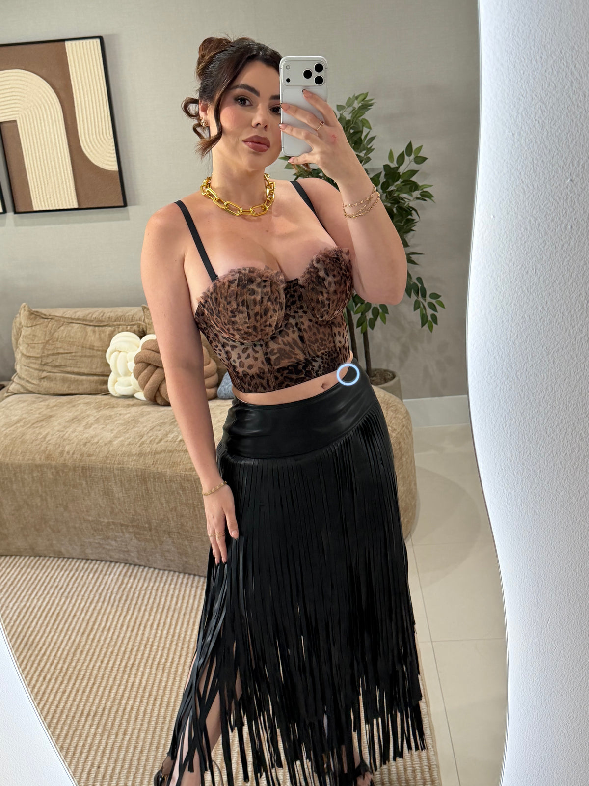 Black lather skirt
