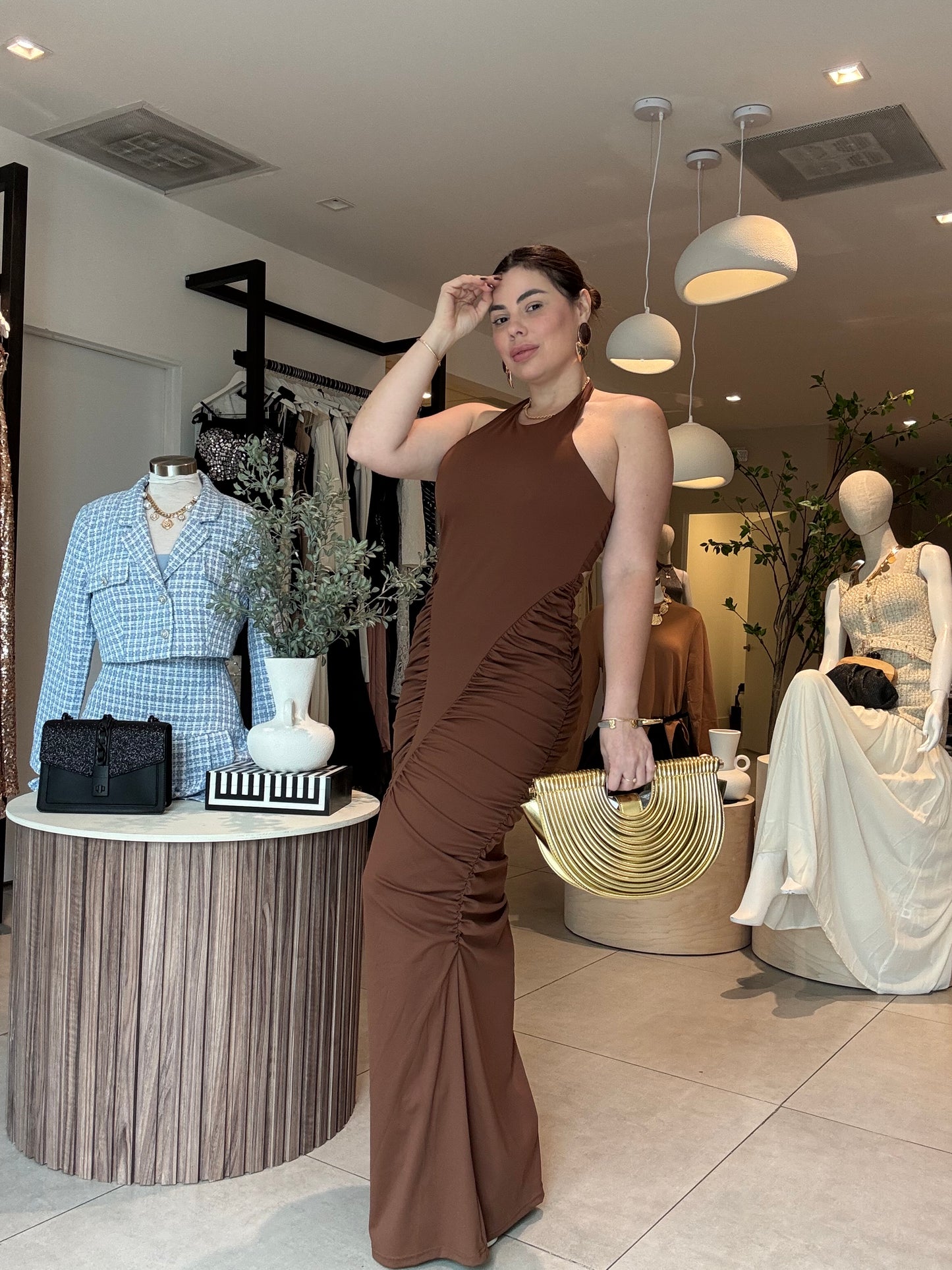 Denia Brown Maxi dress