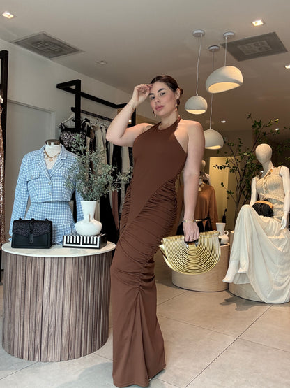 Denia Brown Maxi dress