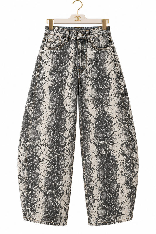 Snake denim jeans