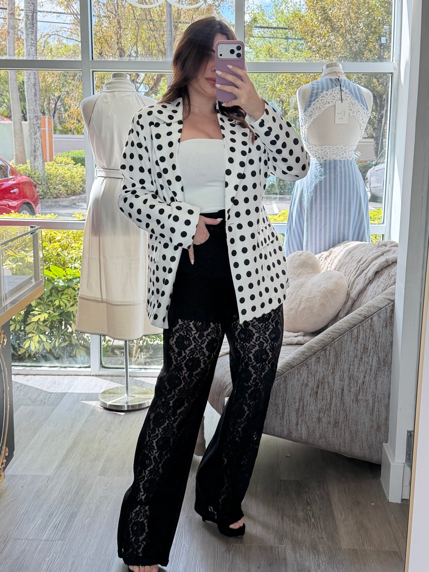 Lace pant black