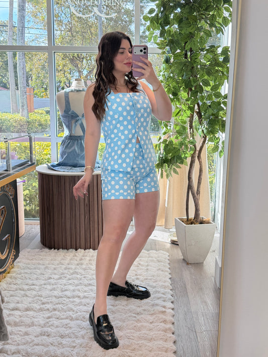Polka dots short set