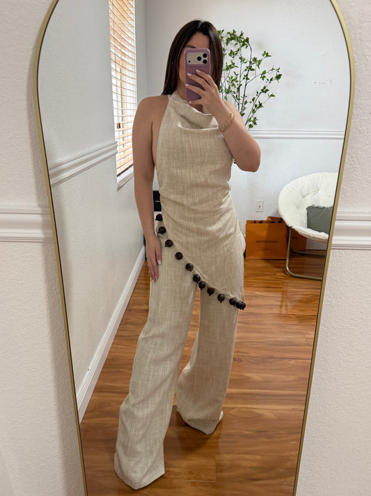 Linen Button Detail Set