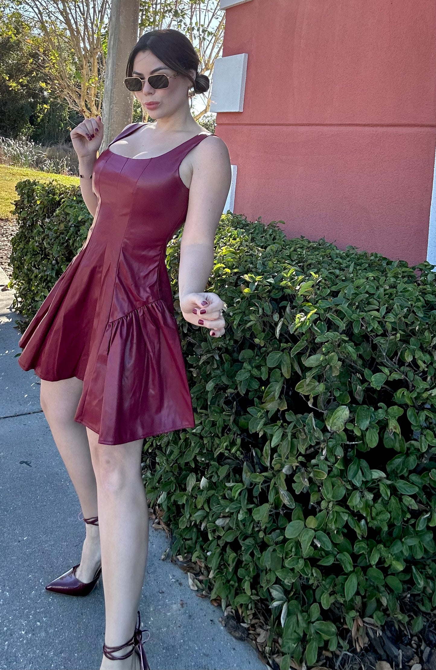 Miriel Burgundy Dress