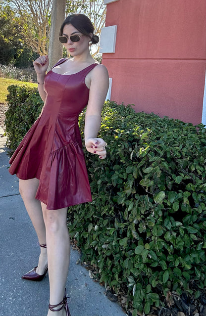 Miriel Burgundy Dress