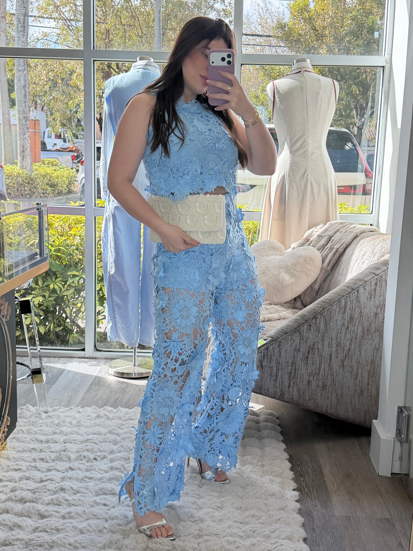 Crochet blue set