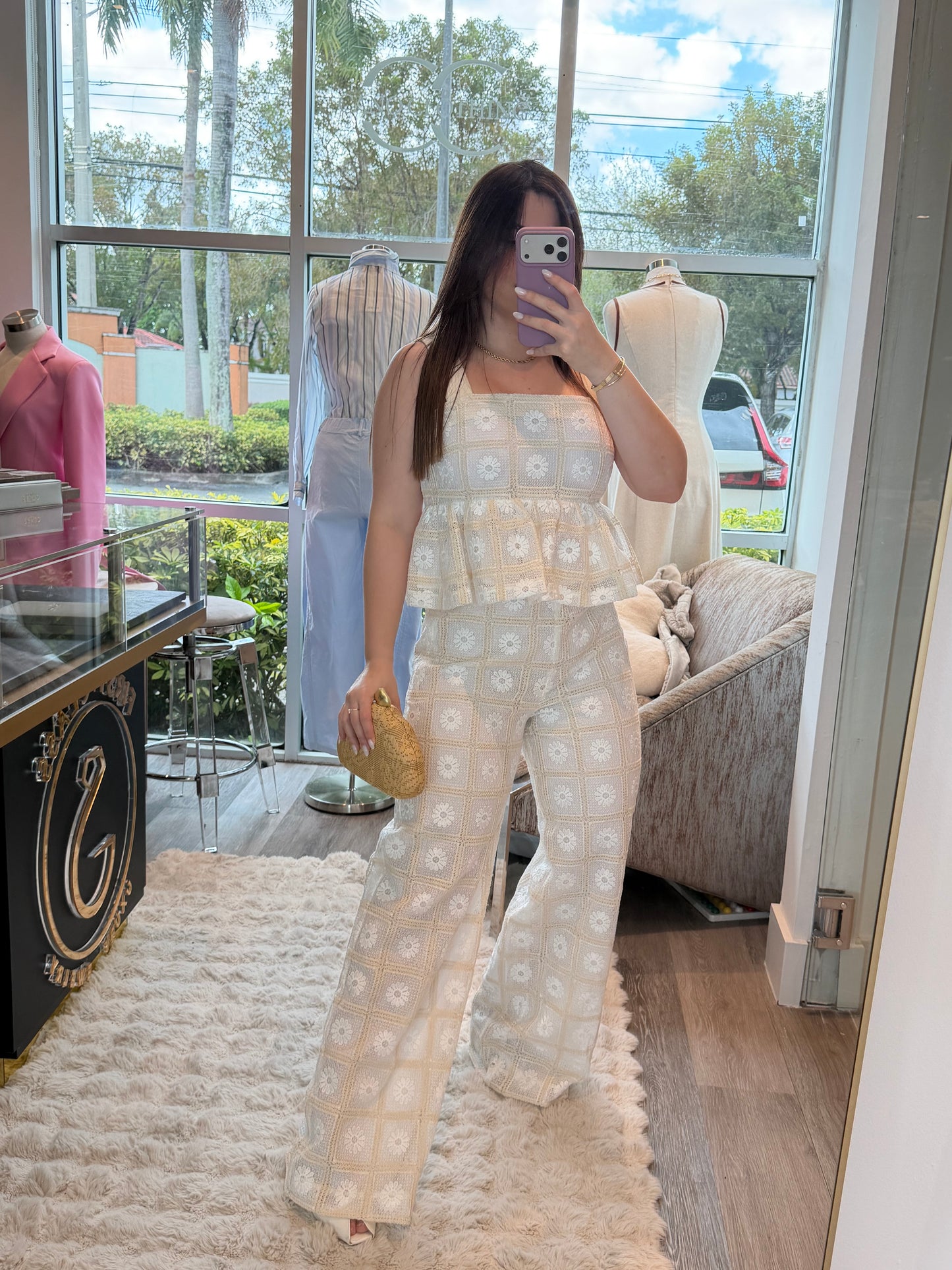 Crochet beige set