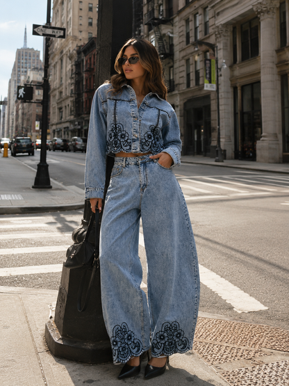 Embroidery navy set