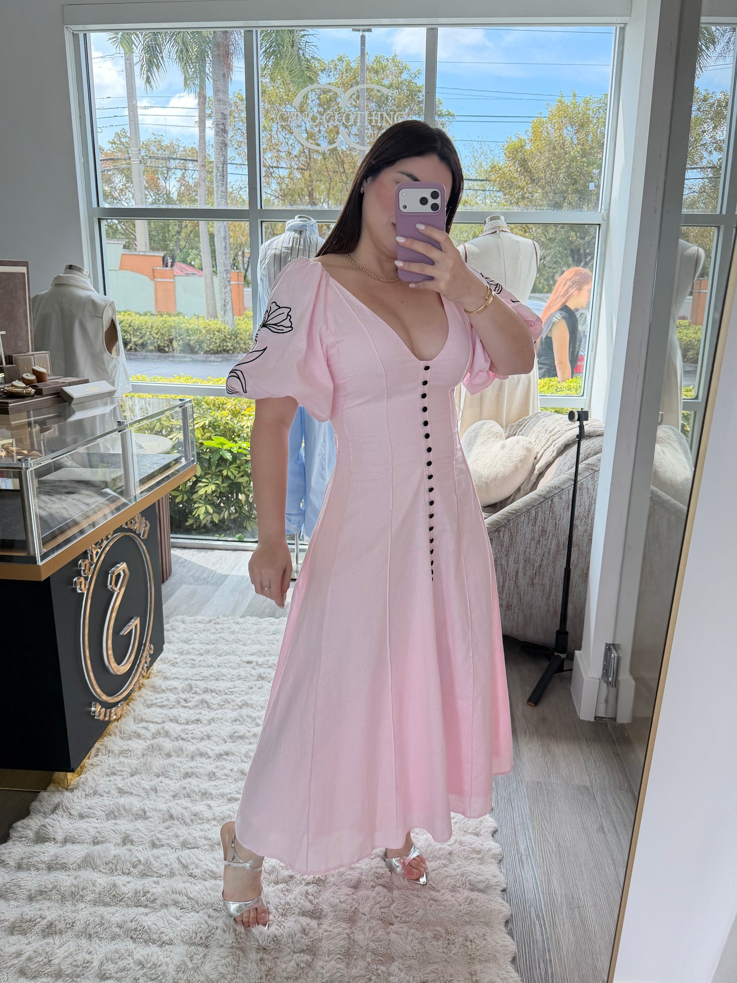 Baby pink maxi dress