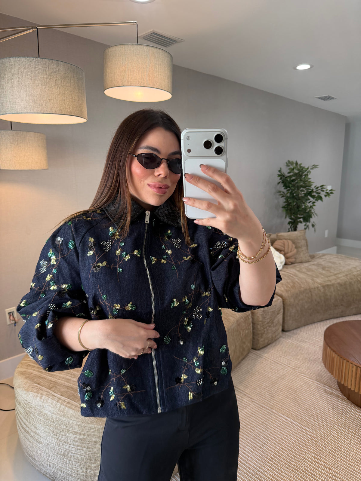 Denim Blossom jacket