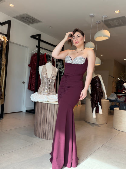 Burgundy shine dress