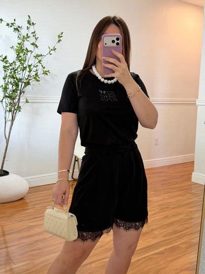 Lace black short