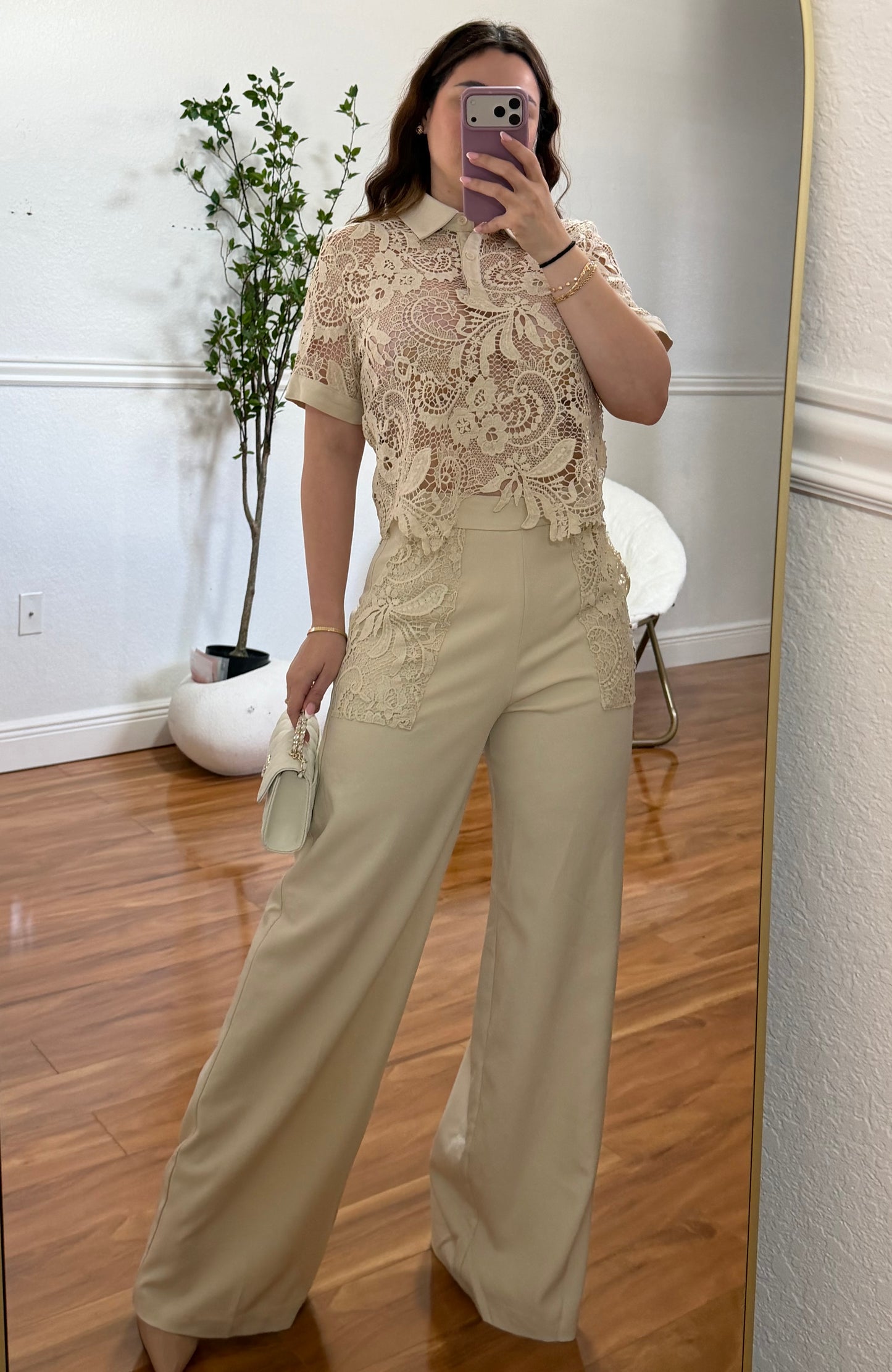 Beige crochet set