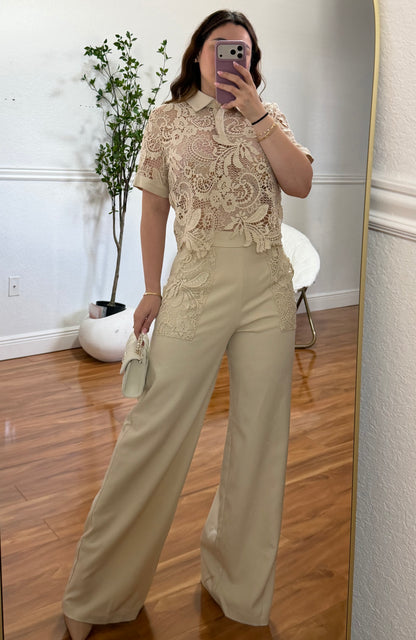 Beige crochet set