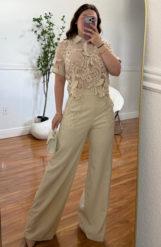 Beige crochet set