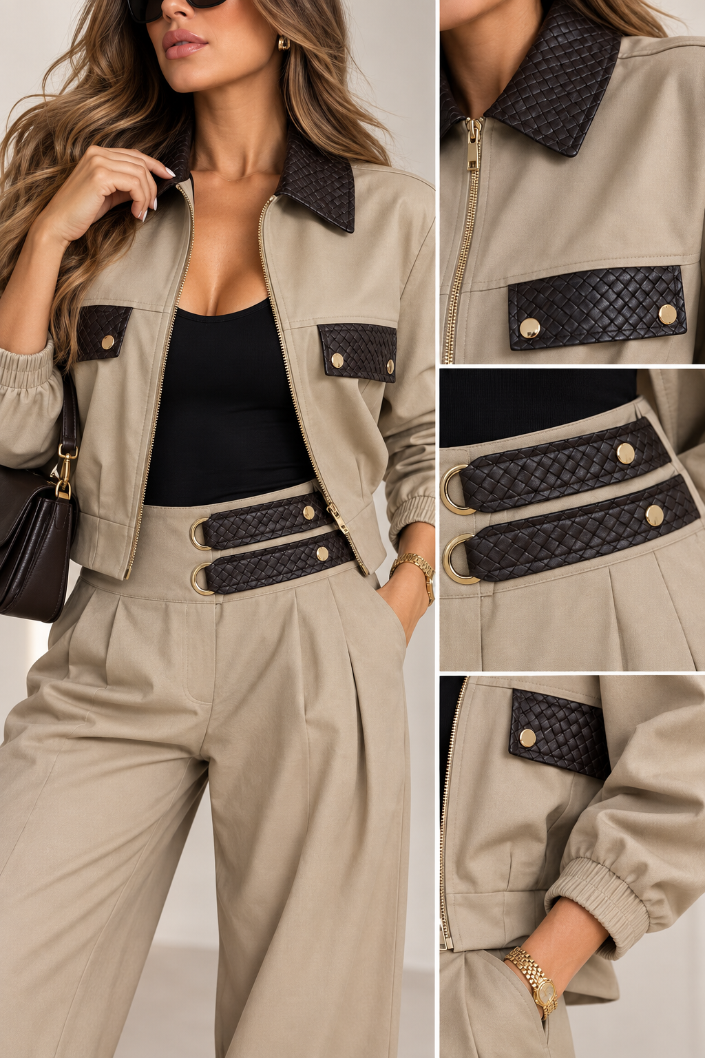 Taupe Woven Utility Set