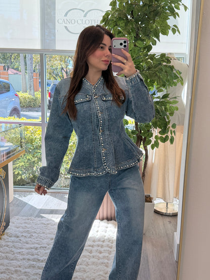 Brianne denim strech set