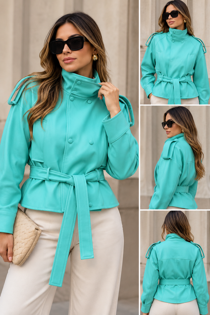 Lather fur jacket