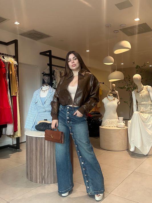BROWN LATHER JACKET
