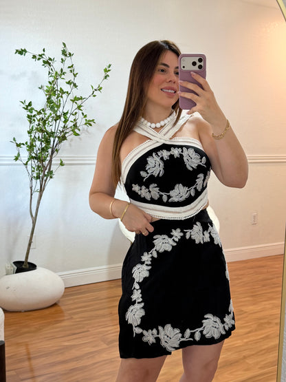 Midnight Bloom Romper