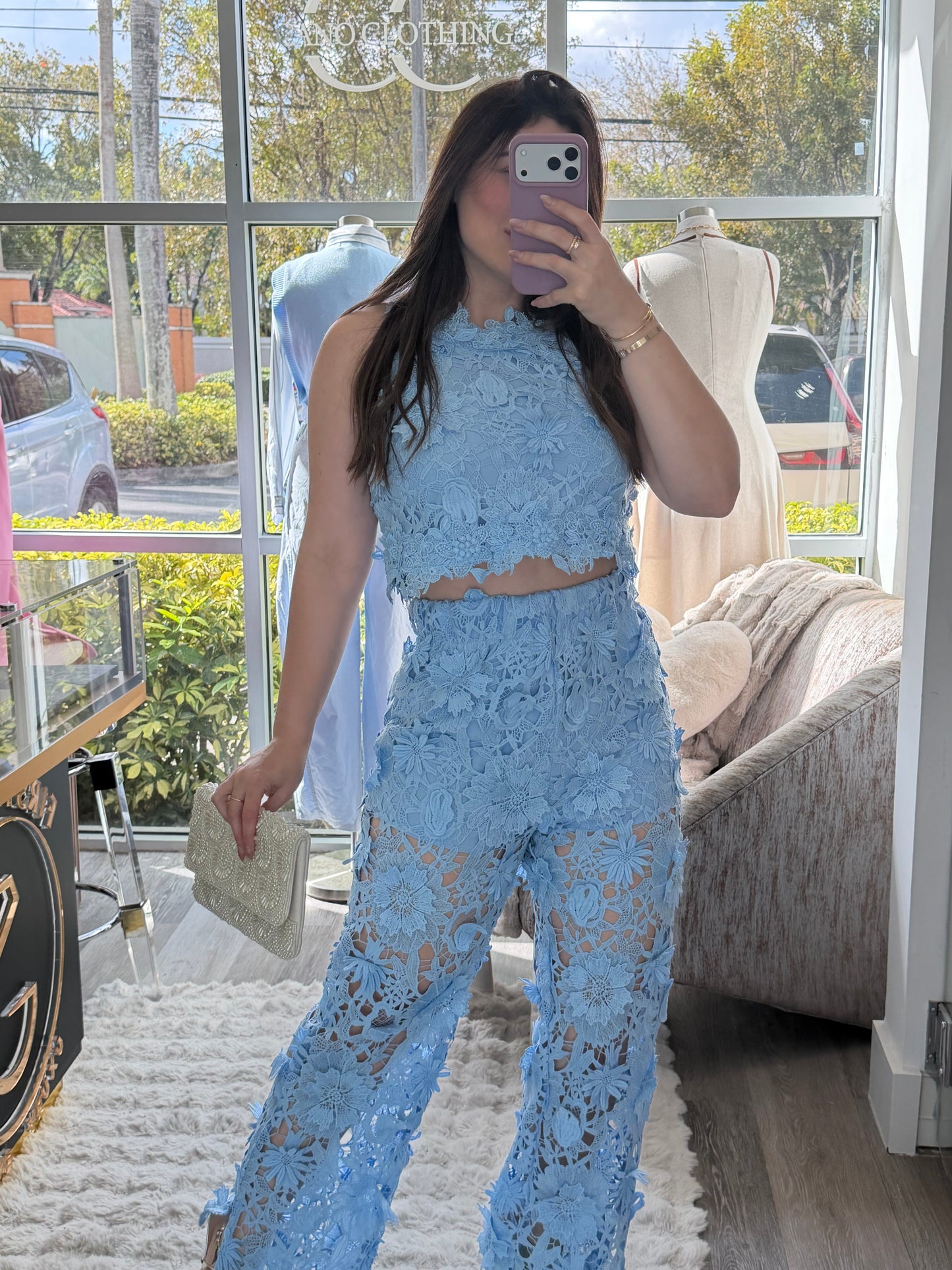 Crochet blue set