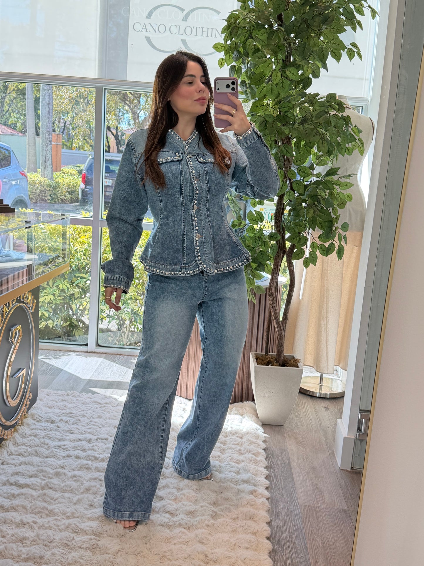 Brianne denim strech set